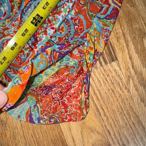 RALPH LAUREN 🌸 SHEER BOLD PRINT / BLOUSE / COVER UP - Picture 16 of 16